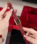 Cartier Tank Must De 23*30MM Cowhide Leather Watch Strap Brown Watch